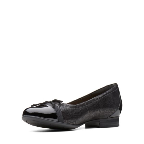 Clarks Womens Un Blush Cap Flat Shoes Black | CA-9368271